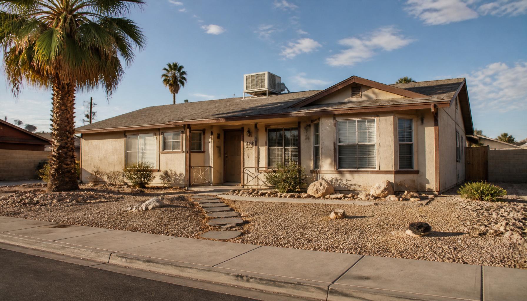 A typical Las Vegas single-story home with desert landscaping, representing the as-is properties iBuy Vegas Houses Cash buys for cash